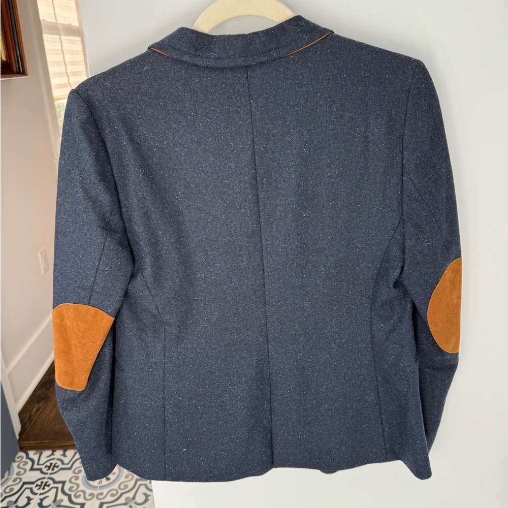 Taylor Stitch Dark Blue Blazer with Tan Elbow Patches - Picture 3 of 3